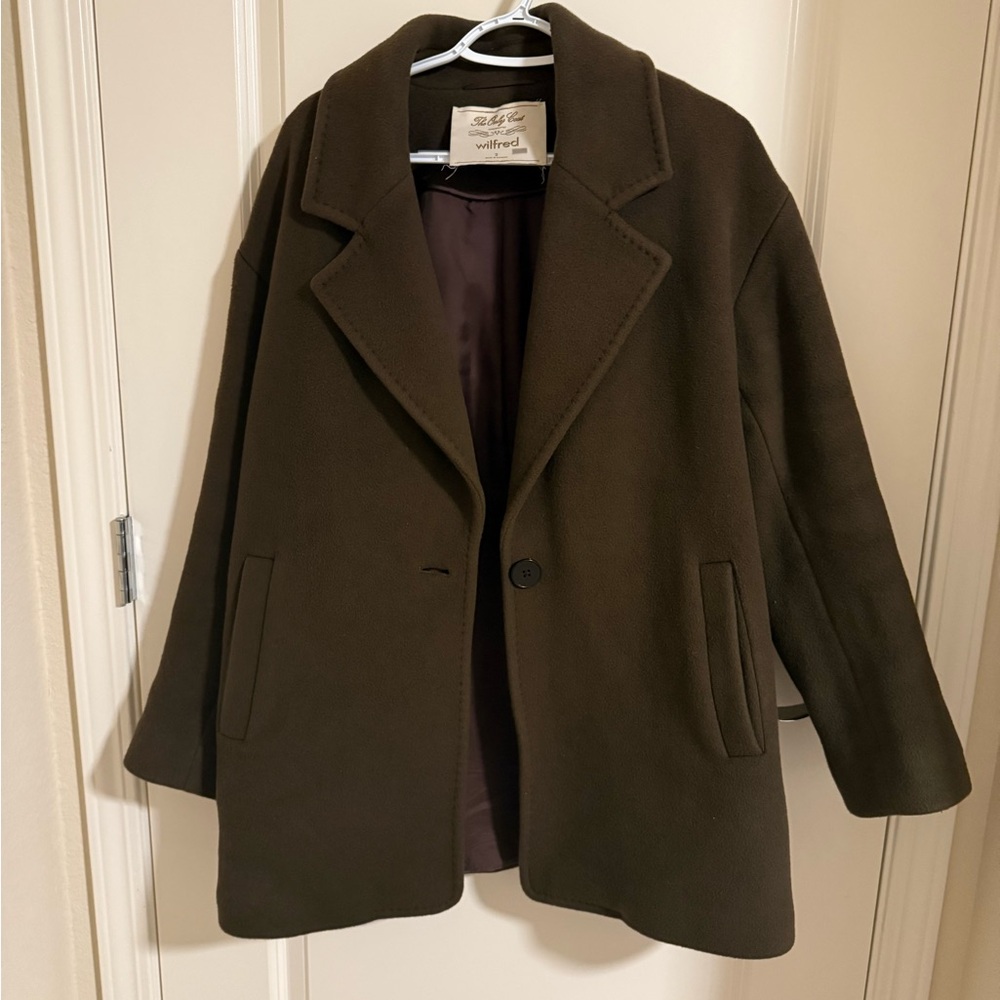 Aritzia Only Coat Brown Size 2 (M-L) cashmere and wool